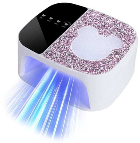 Nagellampe, LED UV Lampe für Gelnägel mit 36 Lampenperlen Nagel-Phototherapie-Gerät mit Strasssteinen und Infrarot Sensor UV Lampe Nägel mit Abnehmbare Basis für Zuhause und Salon