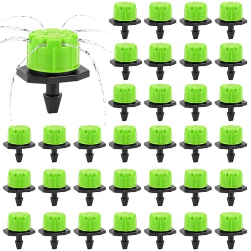 200 pz irrigatori a goccia da 1/4 di pollice, TOROKOM micro gocciolatori irrigatori, regolabili, micro irrigazione a goccia, strumento di irrigazione anti-clogging emettitore gocciolatore ugello da
