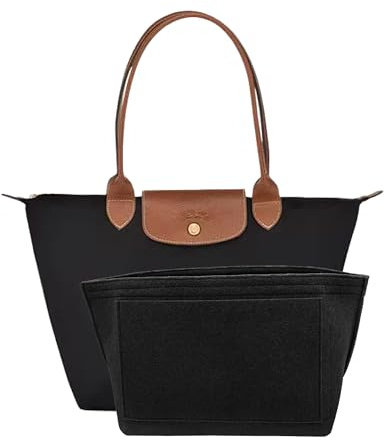 D.DUO Geldbörsen Organizer Einsatz, Geeignet für Le Pliage Taschen Organizer, Handtaschen Organizers (Schwarz, L)
