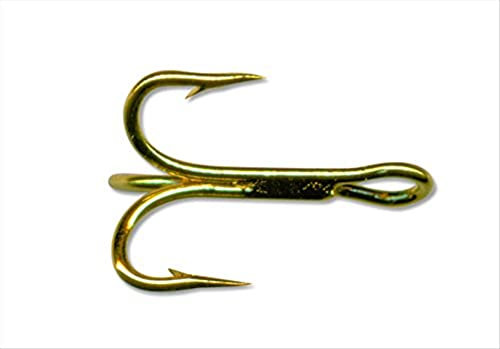 Mustad 3551 Classic Treble Standard Strength Fishing Hooks | Tackle for Fishing Equipment | Comes in Bronz, Nickle, Gold, Blonde Red, [Size 16, Pack of 5]