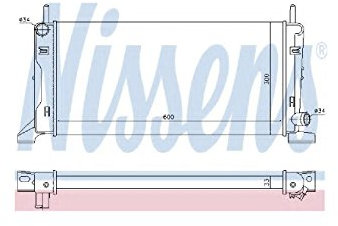 NISSENS Kühler Motorkühlung Kühler Wasserkühler Motorkühler Netzbreite 322mm Netzlänge 600mm Netztiefe 34mm 621541