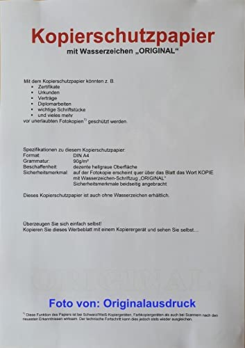 Kopierschutzpapier, DIN A4, 90g/m², 500 Blatt, mit Wasserzeicheneffekt