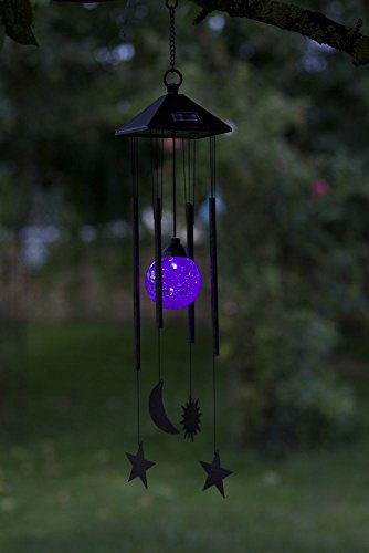 Smartes Gartenwindspiel mit Sonne, Mond & Sterne, Solar