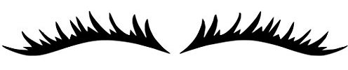 Car Stickers Set of Two Eyelashes Funny Novelty Vinyl Van Bonnet Headlight Girly Decals