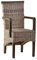 MiaMöbel Armlehnstuhl Rattan 53x98x49 cm Landhausstil Massivholz Rattan Mahagoni Grau