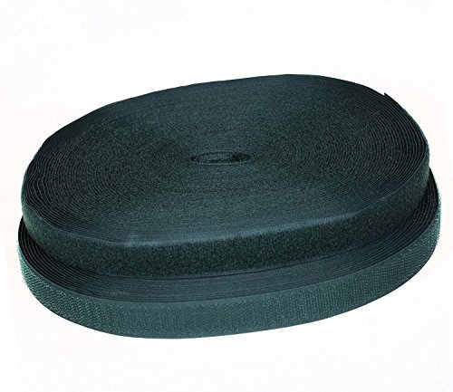 TUKA 25mx20mm Nastro Gancio e Anello da cucire, non adesivo Hook & Loop striscia, Cucire On Magico Strisce Ideale per abiti | 25m Gancio e 25m anello nastro, Verde scuro, TKB5004 Darkgreen