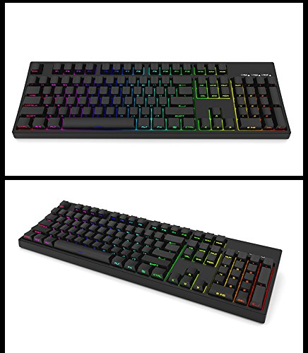 Black White PBT Double Shot 104 Side lit Shine Through Translucent Backlit Keycaps OEM Profile for MX Mechanical Keyboard Filco (Schwarz) (nur Keycap)