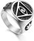 Flongo Herrenring Männer Ringe Siegelring Bandring, Edelstahl Biker Siegel Ring Auge der Vorsehung Eye of Providence All-Seeing Eye of God Pyramid Silber Daumenring Schmuck Herren-Accessoires