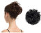 BARSDAR 100% Echthaar Haarteil Haargummi，Gelockt Unordentlich dutt extensions echthaar Haarteil Haargummi Hochsteckfrisuren unordentlicher Haarverlängerung für Damen Mädchen 1# Schwarz