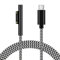 Sisyphy Nylon Braided Surface Connect to USB-C Charging Cable (6ft Zebra), Requires 45W 15V/3A USB-C Charger PD Power Supply, Compatible with Microsoft Surface Pro7/6/5/4/3 Go 3/2/1 Laptop
