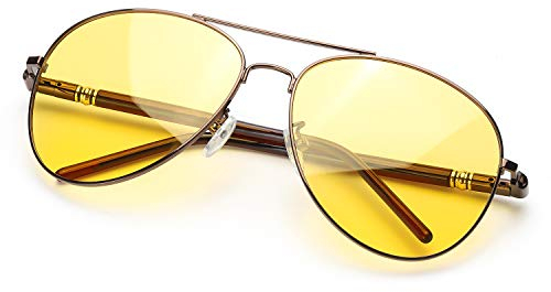 SODQW Occhiali Antiriflesso Polarizzati Visione Notturni Guida, Protettivi UV400 con Occhiali Giallo Lenti per Donna e Uomo