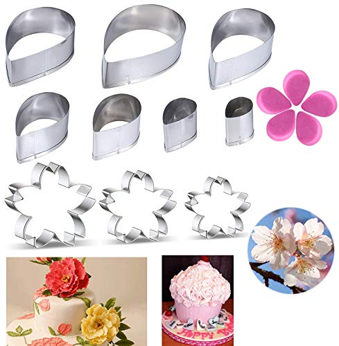 10 Pezzi/Set Tagliabiscotti Con Fiori Tagliabiscotti In Acciaio Inossidabile Natalizio Set Di Biscotti Per Fiori DIY Tagliabiscotti Di Rosa Fiori Ciliegio Per Fare Torte Pane Biscotti Cioccolato