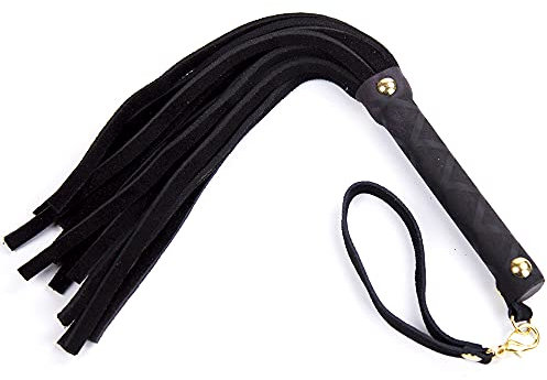 Angeer Reitgerte und Peitschen aus echtem Leder, 27 cm (Schwarz-B)