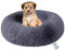 fireowl Donut Hundebett Kleine Flauschig: 50cm Beruhigendes Welpenbett Anti Angst Katzenbett - Plüsch Haustierbett Rund Kuscheliges Waschbar Grau