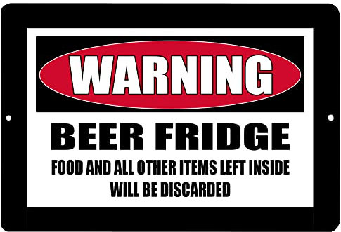 Funny Sarcastic Metal Tin Beer Sign Wall Décor Man Cave Bar Mancave Warning Beer Fridge