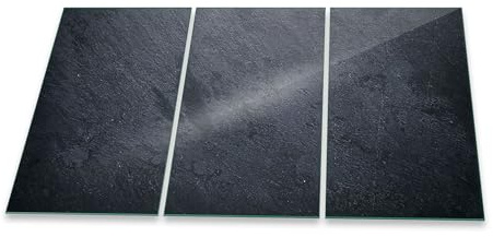 Herdabdeckplatte Abdeckung Ceranfeld Abdeckplatte Schneidebrett 3-Teilig 90x52 Granit Dunkelblau Geau Spritzschutz Glasplatte Ceranfeldabdeckung Herdschutz Sicherheitsglas Glasschneidebrett 3x30x52