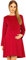 Selente Mummy Love Robe Basic Grossesse/maternité pour Tout Les Jours, Manches Longues Rouge, XXL