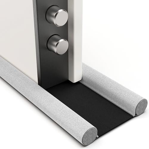 Burlete para Puertas Blindadas, Burlete Puerta Entrada de 5 a 10 cm de Espesor | Mayor Ahorro de Energía y Evita Corrientes de Aire e Infiltración de Polvo, Agua, Luz, Insectos y Ruidos (Gris Claro)