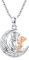 MEDWISE Vater Tochter Kette 925 Sterling Silber Tochter Kette von Papa Mond Kette Keltischer Knoten Halskette Tochter Anhänger Schmuck für Damen Frauen Mädchen Tochter Vater Geschenk