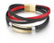Wycian Lederarmband Herren Geflochten, Lederarmband Breit Herren Weben Gold 22CM Rostfreier Stahl für Männer Frauen