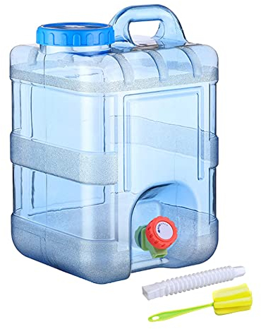 RUYI Bidón de Agua de 15 l con Grifo y Tapa de Rosca, para Camping, sin BPA, depósito de Agua portátil, con asa para caravanas, Picnic, Senderismo