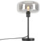 Qazqa - Art Deco Art-Deco-Tischlampe schwarz mit Rauchglas - Bizle I Wohnzimmer I Schlafzimmer - Rund - LED geeignet E27