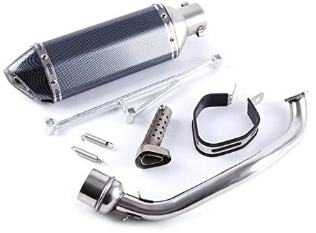 Pot D échappement Moto Scooter Silencieux Évasion Échappement Contact Lien Tuyau Système Complet sans Lacet pour GY6 125 150 152QMI 157QMJ 4T Moteur