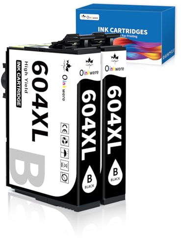OINKWERE 604XL Schwarz Kompatibel für Epson 604XL Patronen für Expression Home XP-2200 XP-2205 XP-3200 XP-3205 XP-4200 XP-4205 Workforce WF-2910 WF-2930 WF-2935 WF-2950 (3-Schwarz)