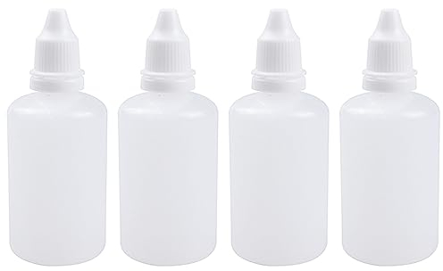 LuenHego Squeeze Bottles 4 Pieces 50ml Small Plastic Squeezy Dispensing Bottles with Lids, Translucent Squeeze Condiment Bottles for Sauce, Water, Colour, Oil