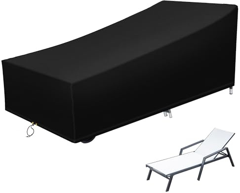 RICHIE Abdeckung für Sonnenliegen, Outdoor, Garten, 220 * 80 * 35/55cm, Sonnenliege, wasserdicht, Winddicht, UV-Schutz, für Garten, Rattan, Terrasse, Möbel