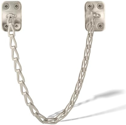 MEGA HANDLES Transom Door Chain 12-Inch, Door Chain Stopper for Transom Windows, Cabinet Door Restraint, Chain Lid Support, Durable Transom Window Hardware for Enhanced Safety - Satin Nickel