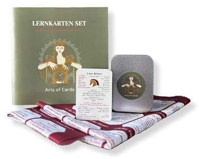 Arts of Cards Lenormand Lernkartenset 8x4 für Anfänger und Fortgeschrittene | 8x4+4 Karten, Grand Tableau Lenormanddeck, Legeschablone als Tuch, Booklet inklusive, Einfach Kartenlegen lernen