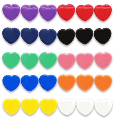 PYJLBX Magnete für Magnettafel, 30 Stück 10 Farben Magnet Magnete Stark Kühlschrankmagnete Bunt Magnets Kühlschrank Magnete Mini Magnete Klein Whiteboard Magnete Magneten für Tafel Foto Pinnwand (Herz