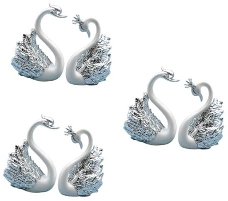 MAGICLULU 6 STK Hochzeitsfiguren Weihnachtsschmuck Cupcakes Tier Schwanenfigur zur Dekoration Schwan-Desktop-Ornament Mini Kuchen Armaturenbrett Zylinder Liebhaber Statue