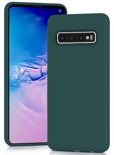 YATWIN für Samsung Galaxy S10 Hülle, Premium Silikon Handyhülle mit Kameraschutz, Seidig-Weicher Berühren Ultra Dünne Stoßfeste Kratzfeste Schutzhülle, Grün