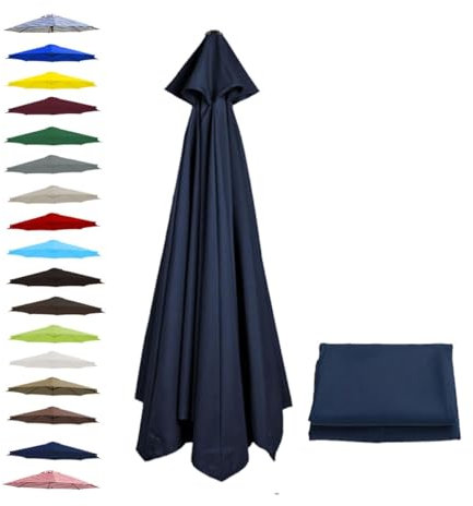 BEEGMA Replacement Parasol Canopy 2.0m 2.50m 2.70m 3.0m Canopy Replacement Top 6 Arms Patio Garden Beach Umbrella Canopy Cover(Color:Navy blue,Size:2.50m/8.2FT)