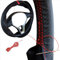 Xkeribom Lenkradbezug zum Schnüren Lenkradhülle Carbon Look Leder 12 Uhr Schwarz Rot Naht