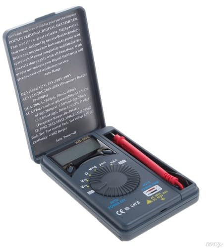 Multimetro digitale LCD, mini voltmetro tascabile, amperometro, voltmetro LCD, tester di tensione, strumento con cavi di prova per la risoluzione dei problemi elettrici (XB866)