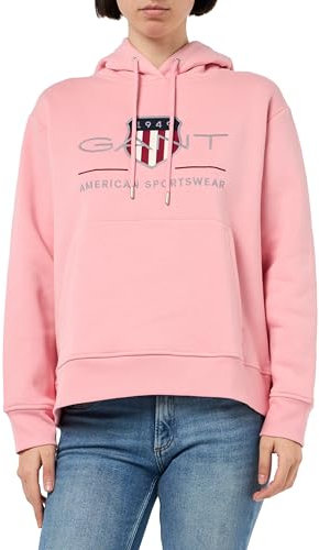 GANT Damen Archive Shield Hoodie Kapuzenpullover, Geranium PINK, Small