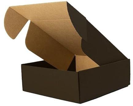PACKAGING HERO 10 Stück Premium Versandkartons 25 x 20 x 5 cm (ca. 9,8 x 7,9 x 2 Zoll) schwarze Geschenkboxen für Verpackung Versandkarton Versandkartons Versand