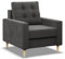 Mebligo - Sessel Wohnzimmer Blank, Sessel mit Bonell Federkern, Einfacher Relaxsessel, Fernsehsessel im Skandinavischen, Loungesessel Moderne, Sessel & Stühle - grau (Mikrofaser 27)