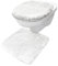 Brandsseller WC-Set 2-Teilig WC-Vorleger 50x50 cm WC Deckelbezug 38x48 cm aus weichem Mikrofaserstoff rutschfeste-Weiss