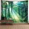 Lieson Wandteppich Natur Wald 150x130CM, Wandtücher Wald Natur Grün Tapestry Landschaft Dschungel Wandbehang Tapisserie für Schlafzimmer Kinderzimmer Wohnheim Wanddeko