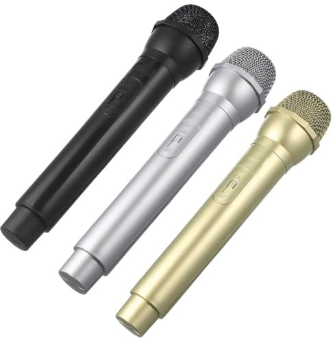 BRIGHTFUFU 3pcs Toy Microphone Props Plastic Fake Boys and Girls Microphones for Karaoke Dance Shows