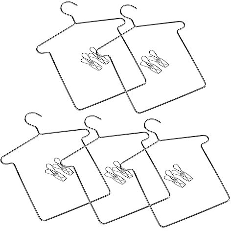 VICASKY 18 Zoll Puppenkleiderhalter Miniatur-kleiderbügel Aus Eisen Für 5 Sets Puppenschrank-zubehör