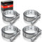 1PZ ES1-YD7 Abrazadera de escape 3.0 pulgadas 76.2mm Abrazadera de banda V-band Acero inoxidable Perno en T Admisión turbo Compatible con Turbos 4 piezas
