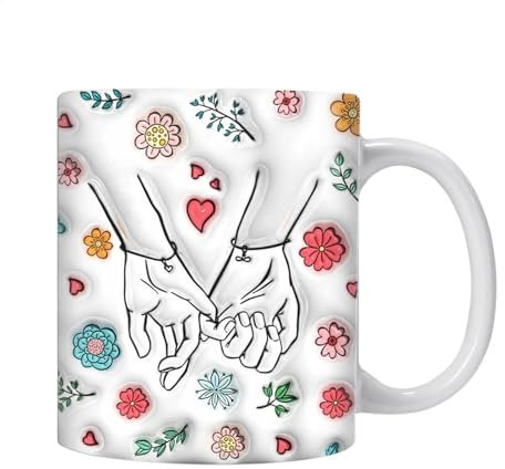 Juego de tazas de café – Taza de café con flores 3D | Juego de tazas de café de cerámica, juego de tazas de café de lujo, juego de tazas de café grandes, juego de regalo para los amantes del café