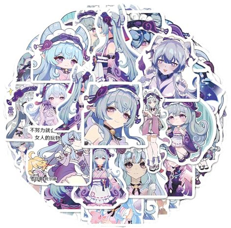 49Pcs Yumemizuki Waterproof Decals Cartoon Anime Stickers Funny Game For Phone, Bottle, Luggage, Skateboard, Computer, Bike stickers (Multicolored,One Size)