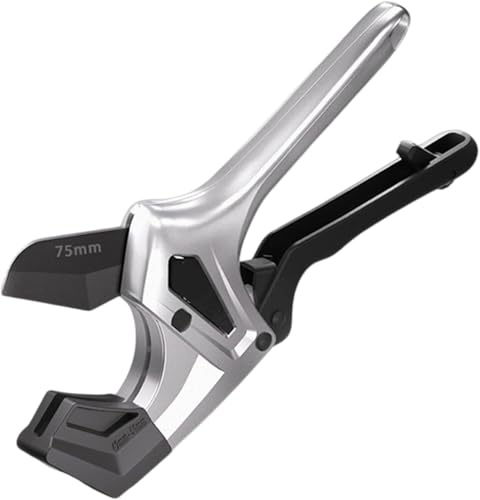 Candeon PVC Rohrschneider Kunststoff, 51mm Rohrabschneider PVC Rohrschere mit Ratsche, Profi Rohr Schere Schlauchschere für PVC, PPR, PE, PEX, Kunststoffrohren, Wasserleitung