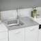 AUVYI Spüle mit Abtropffläche Set Silbern 800x600x155 mm Edelstahl Arbeitsplatte Küche Spüle mit Unterschrank Küchenarbeitsplatte Waschbecken Ausgussbecken Spülbecken Kitchen Sink